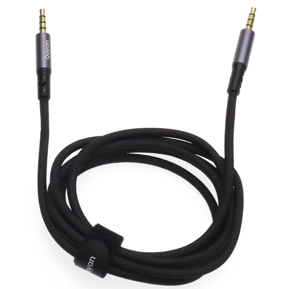 Кабель AUX QAYAN QAC-162 Jack 3.5мм на Jack 3.5мм, длина 1.5 метра, цвет черный