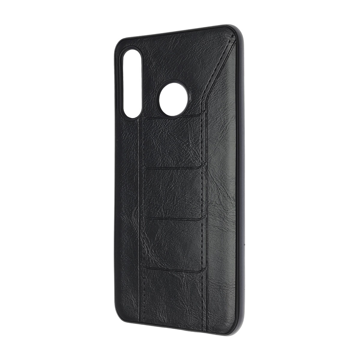 Чехол накладка R3 для HUAWEI P30 Lite (MAR-LX1M), Nova 4E (MAR-ALOO), силикон, под кожу, цвет черный