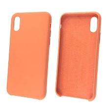 Чехол накладка Silicon Case для APPLE iPhone X, XS, силикон, бархат, цвет оранжевый. Чехол накладка Silicon Case для APPLE iPhone X, XS, силикон, бархат, цвет оранжевый.