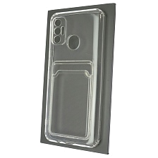 Чехол накладка CARD CASE для TECNO Spark 7, силикон, отдел для карт, цвет прозрачный Чехол накладка CARD CASE для TECNO Spark 7, силикон, отдел для карт, цвет прозрачный