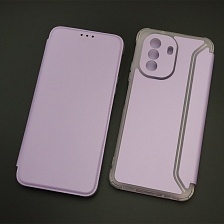 Чехол книжка для HUAWEI Nova Y70, экокожа, визитница, цвет сиреневый