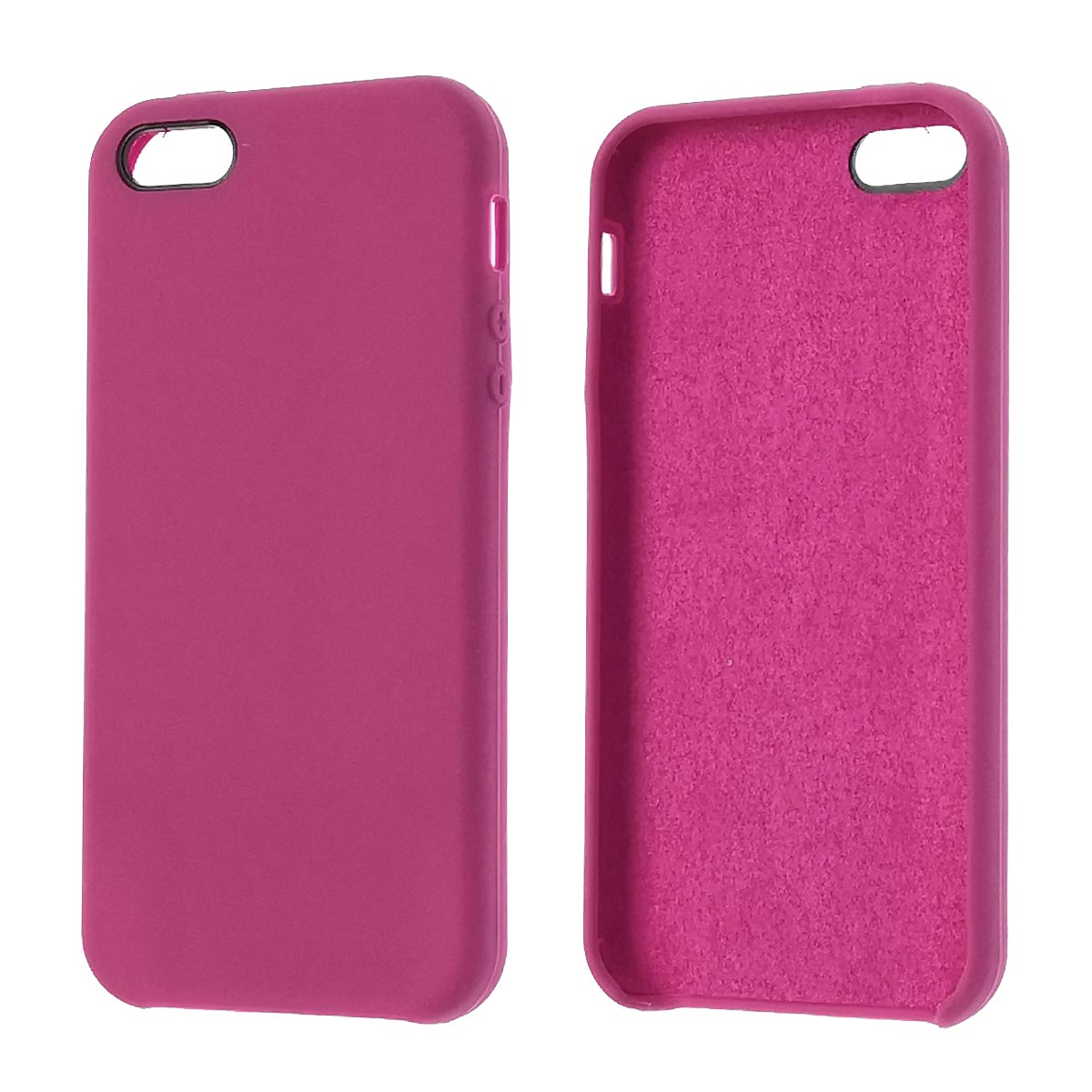 Чехол накладка Silicon Case для APPLE iPhone 5, 5G, 5S, SE, силикон, бархат, цвет малиновый Чехол накладка Silicon Case для APPLE iPhone 5, 5G, 5S, SE, силикон, бархат, цвет малиновый