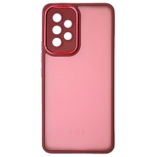 Чехол накладка KING для SAMSUNG Galaxy A53, силикон, пластик, защита камеры, цвет окантовки бордовый Чехол накладка KING для SAMSUNG Galaxy A53, силикон, пластик, защита камеры, цвет окантовки бордовый