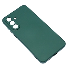 Чехол накладка NANO для SAMSUNG Galaxy A56 5G, защита камеры, силикон, бархат, цвет темно зеленый