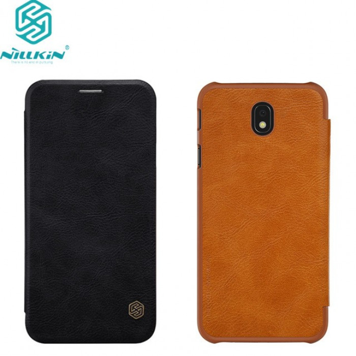 QIN чехол-книга Nillkin SAMSUNG Galaxy J5 2017/J530 /кожа/отдел под пластик.карту/ черный.