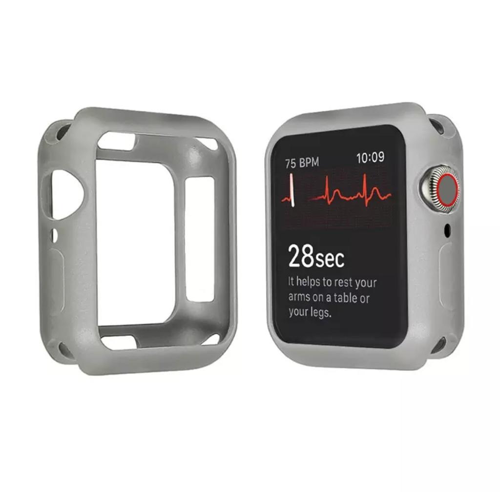 Чехол для APPLE Watch 1, 2, 3, 42 мм, силикон, мягкий, цвет серый.
