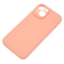 Чехол накладка для APPLE iPhone 14, защита камеры, силикон, матовый, цвет розовый