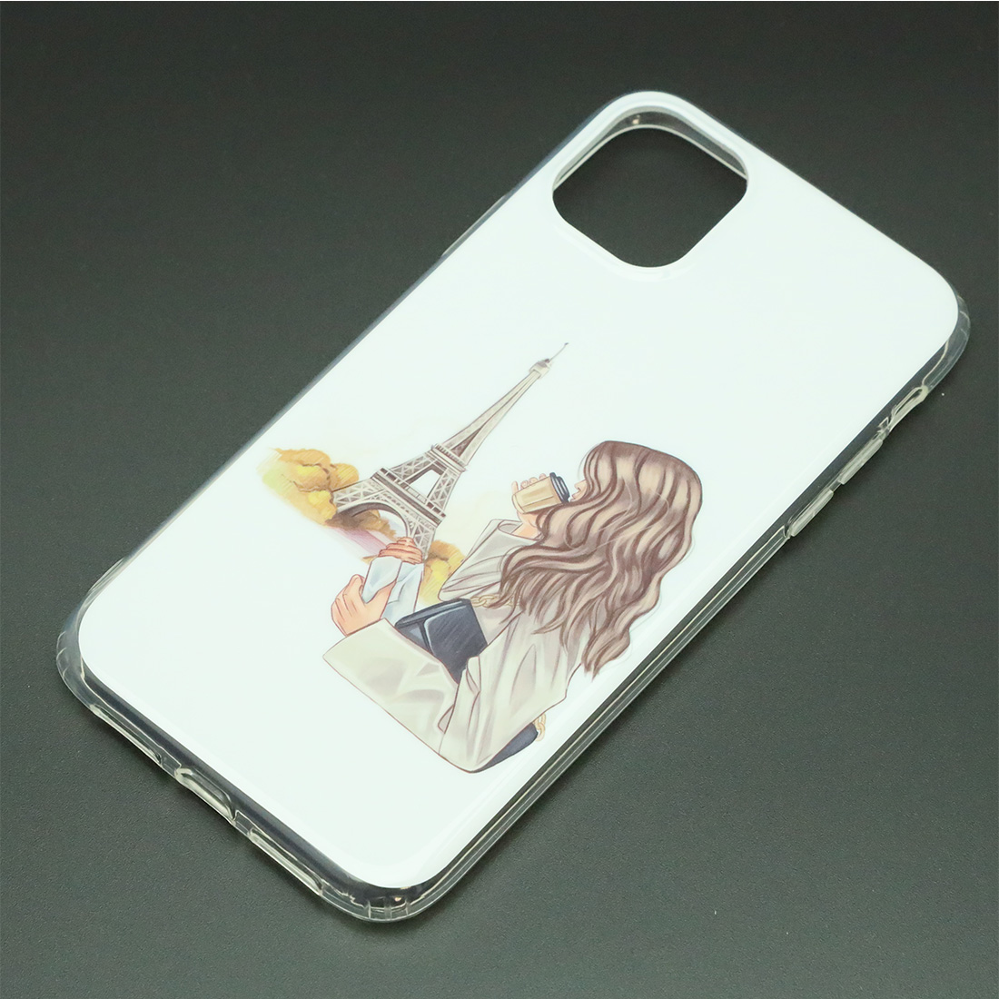 Чехол накладка для APPLE iPhone 11, силикон, глянцевый, рисунок Девушка в Париже Чехол накладка для APPLE iPhone 11, силикон, глянцевый, рисунок Девушка в Париже