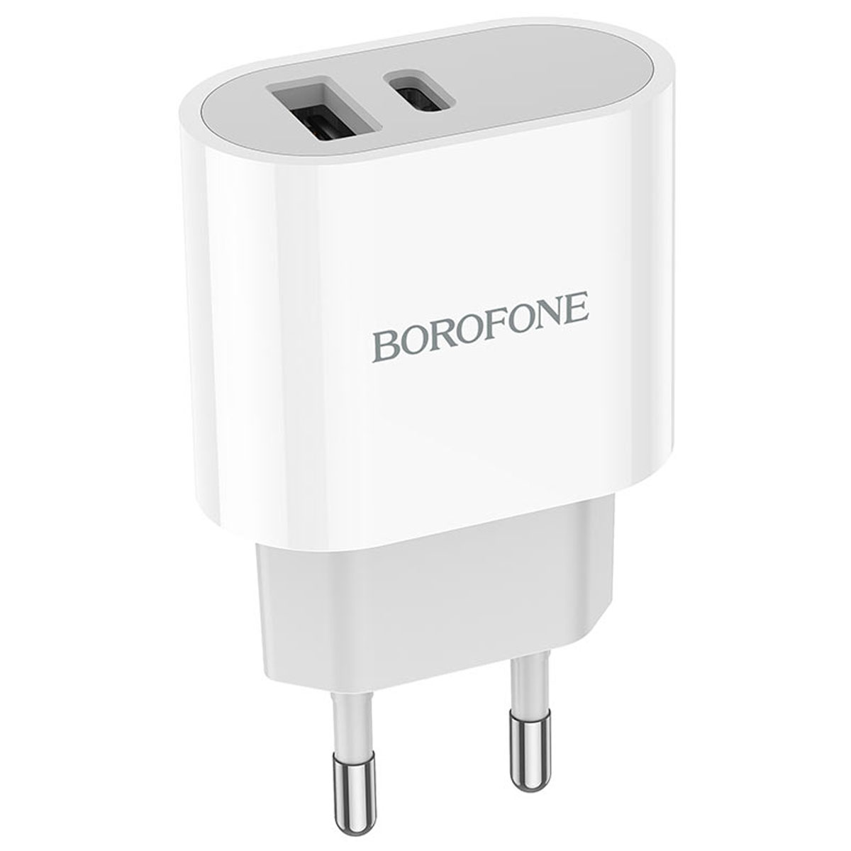 СЗУ (Сетевое зарядное устройство) BOROFONE BA62A Wiseacre, 12W, 2.4A, 1 USB, 1 USB Type C, цвет белый СЗУ (Сетевое зарядное устройство) BOROFONE BA62A Wiseacre, 12W, 2.4A, 1 USB, 1 USB Type C, цвет белый