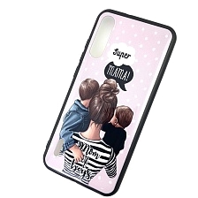 Чехол накладка для XIAOMI MI A3, MI CC9E, силикон, рисунок super MAMA Mom of boys.