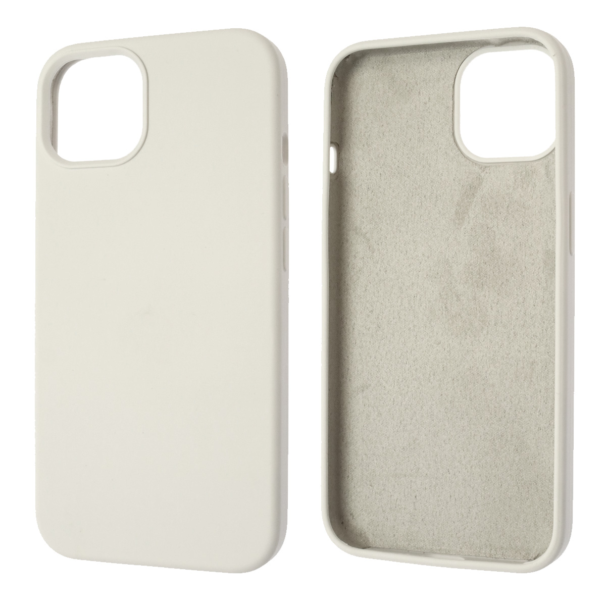 Чехол накладка Silicon Case для APPLE iPhone 13 (6.1), силикон, бархат, цвет белый