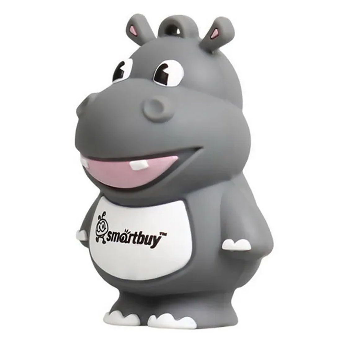 Флешка USB 2.0 8GB SMARTBUY Wild Series, фигурка Бегемота, цвет серый