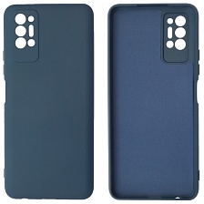Чехол накладка NANO для TECNO Pova 2, силикон, бархат, цвет темно синий Чехол накладка NANO для TECNO Pova 2, силикон, бархат, цвет темно синий
