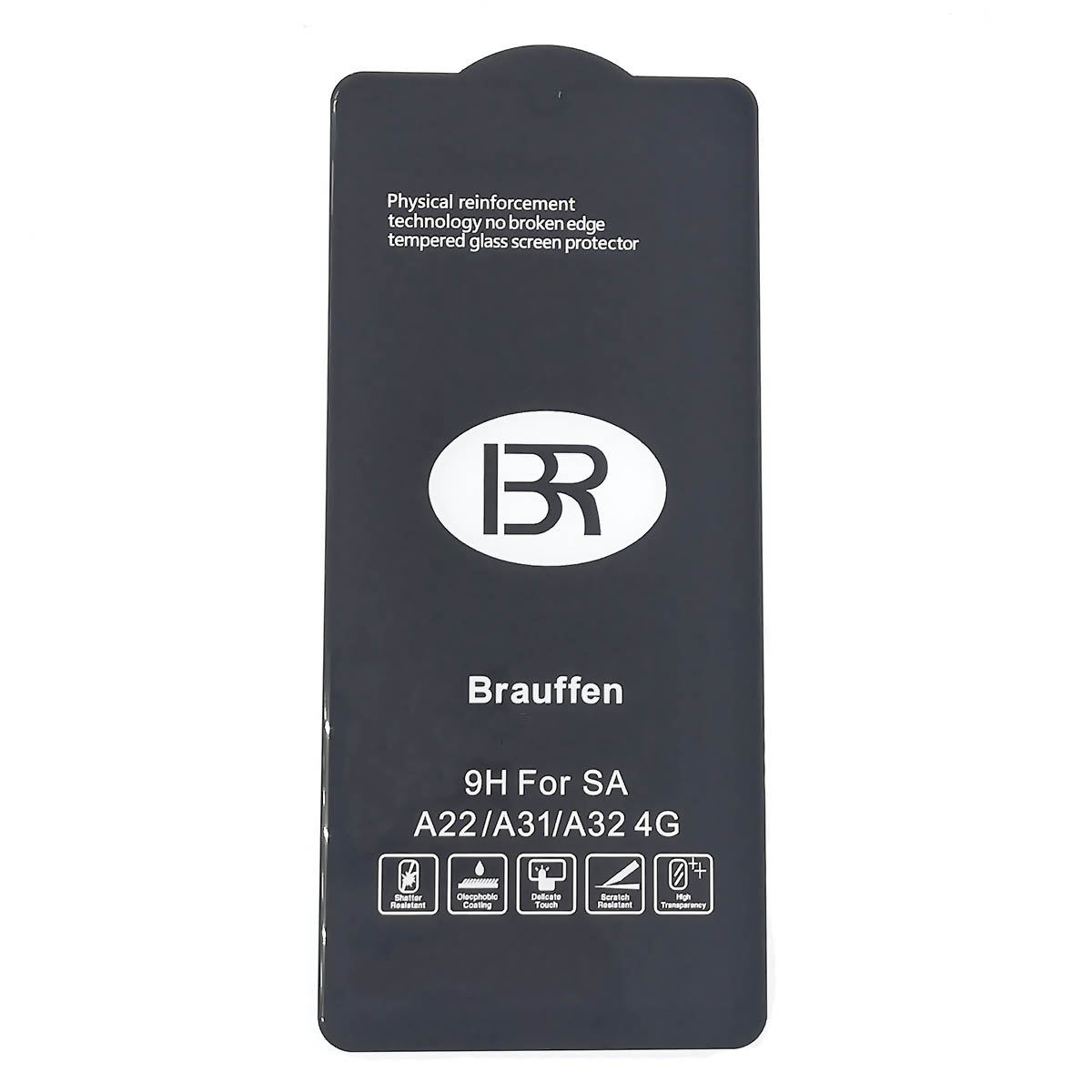 Защитное стекло 5D BRAUFFEN для SAMSUNG Galaxy A22 (SM-A225F), M22 (SM-M225F), M32 (SM-M325F), цвет окантовки черный