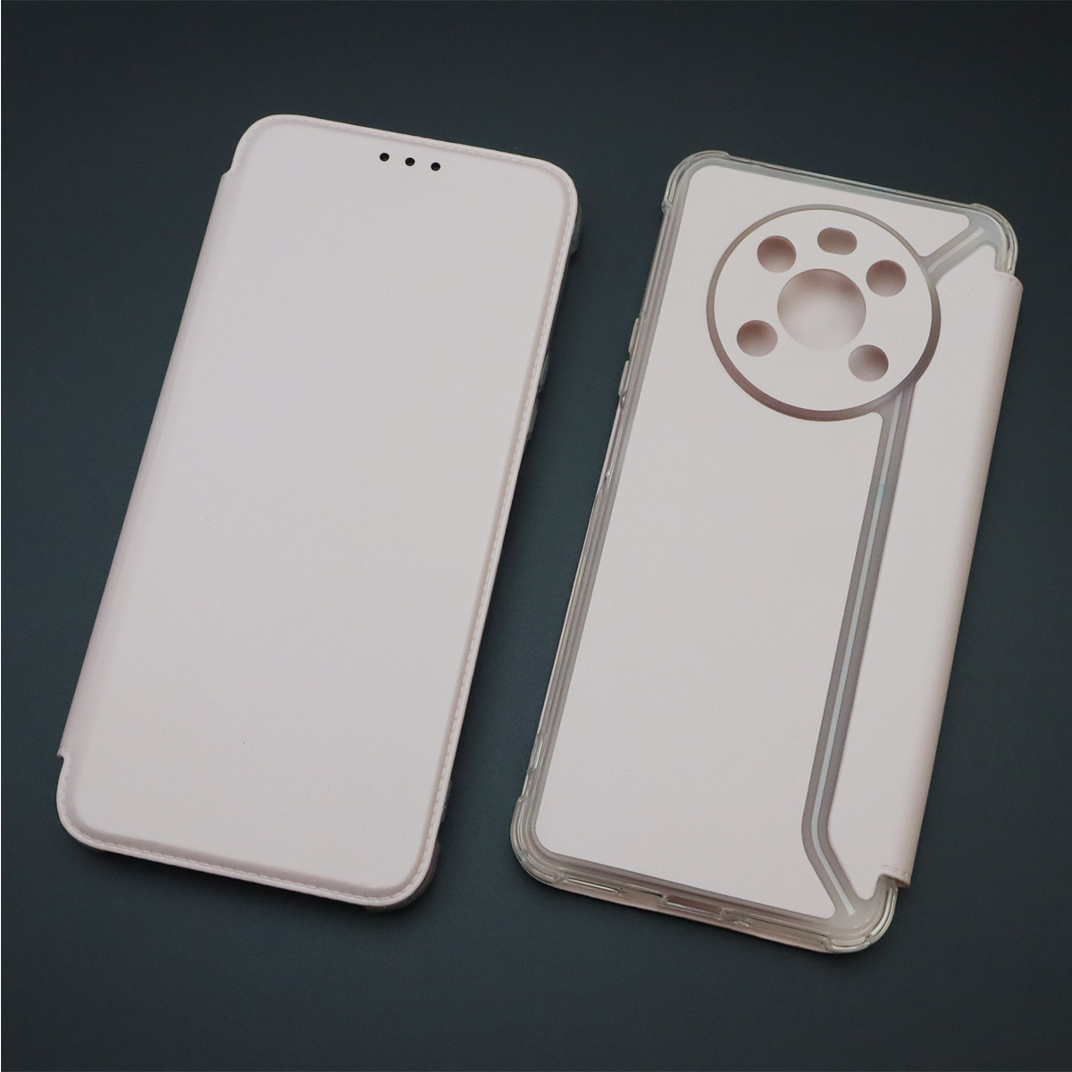 Чехол книжка для HUAWEI Honor X9, экокожа, визитница, цвет розовый песок
