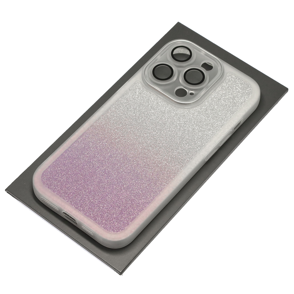 Чехол накладка Shine для APPLE iPhone 14 Pro, силикон, блестки, защита камеры, цвет серебристо сиреневый Чехол накладка Shine для APPLE iPhone 14 Pro, силикон, блестки, защита камеры, цвет серебристо сиреневый