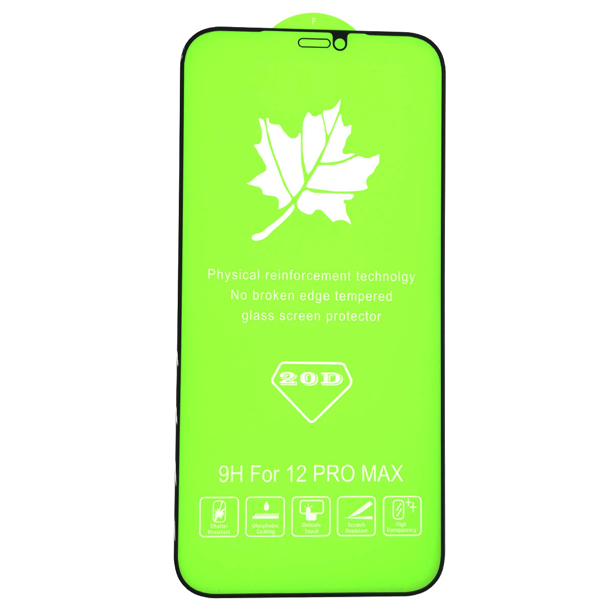 Защитное стекло 20D для APPLE iPhone 12 Pro MAX (6.7"), цвет окантовки черный