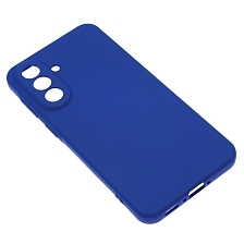 Чехол накладка Silicon Cover для SAMSUNG Galaxy A37, защита камеры, силикон, бархат, цвет королевский синий