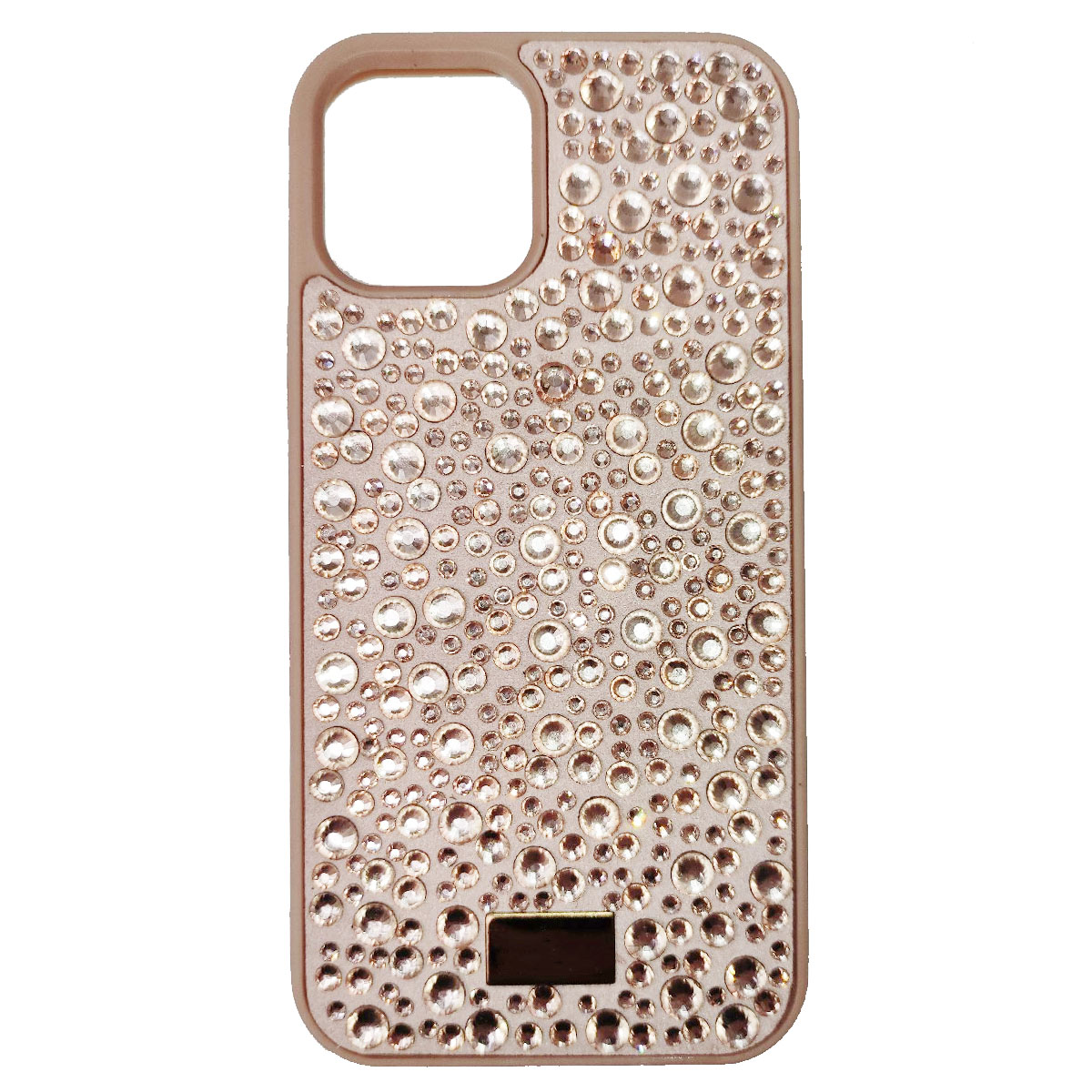 Чехол накладка для APPLE iPhone 12 (6.1"), iPhone 12 Pro (6.1"), стразы, цвет темно бежевый