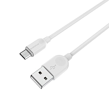 Кабель BOROFONE BX14 LinkJet USB micro USB, длина 3 метра, силикон, цвет белый Кабель BOROFONE BX14 LinkJet USB micro USB, длина 3 метра, силикон, цвет белый