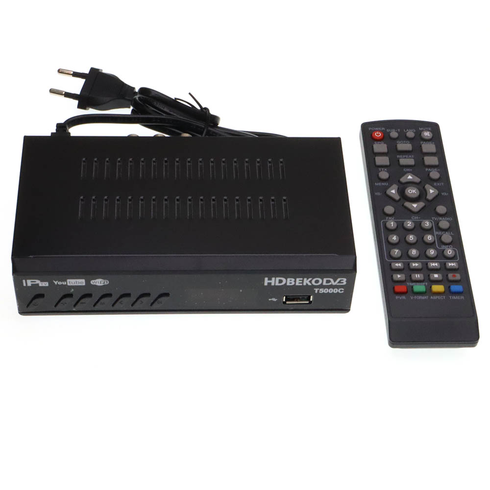 Цифровой эфирный приемник, ТВ приставка HD BEKO DVB T5000C, MIRACAST, цвет черный