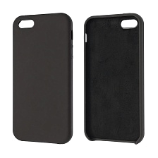 Чехол накладка Silicon Case для APPLE iPhone 5, iPhone 5S, iPhone SE, силикон, бархат, цвет темно серый Чехол накладка Silicon Case для APPLE iPhone 5, iPhone 5S, iPhone SE, силикон, бархат, цвет темно серый