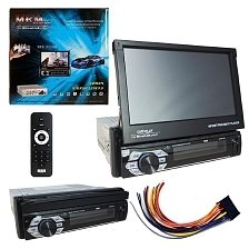 Автомагнитола с выездным 7 дюймовым экраном MRM 9550M, размер 1 DIN, Bluetooth, AUX, USB, цвет черный (распродажа -50%)