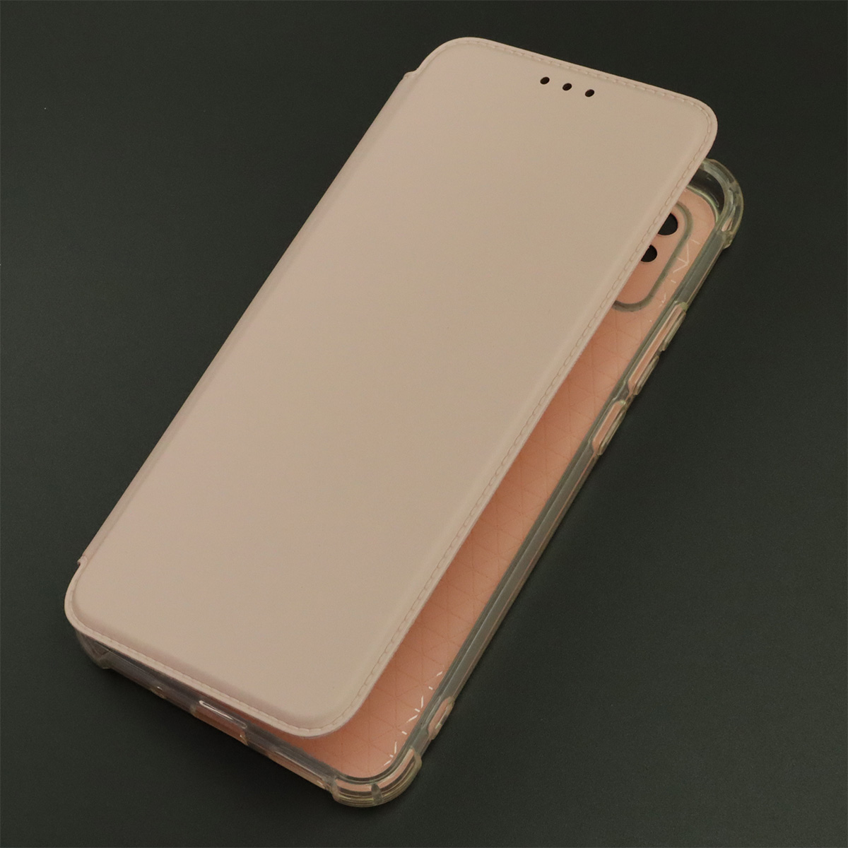 Чехол книжка для XIAOMI Redmi 9A, экокожа, визитница, цвет розовый песок Чехол книжка для XIAOMI Redmi 9A, экокожа, визитница, цвет розовый песок