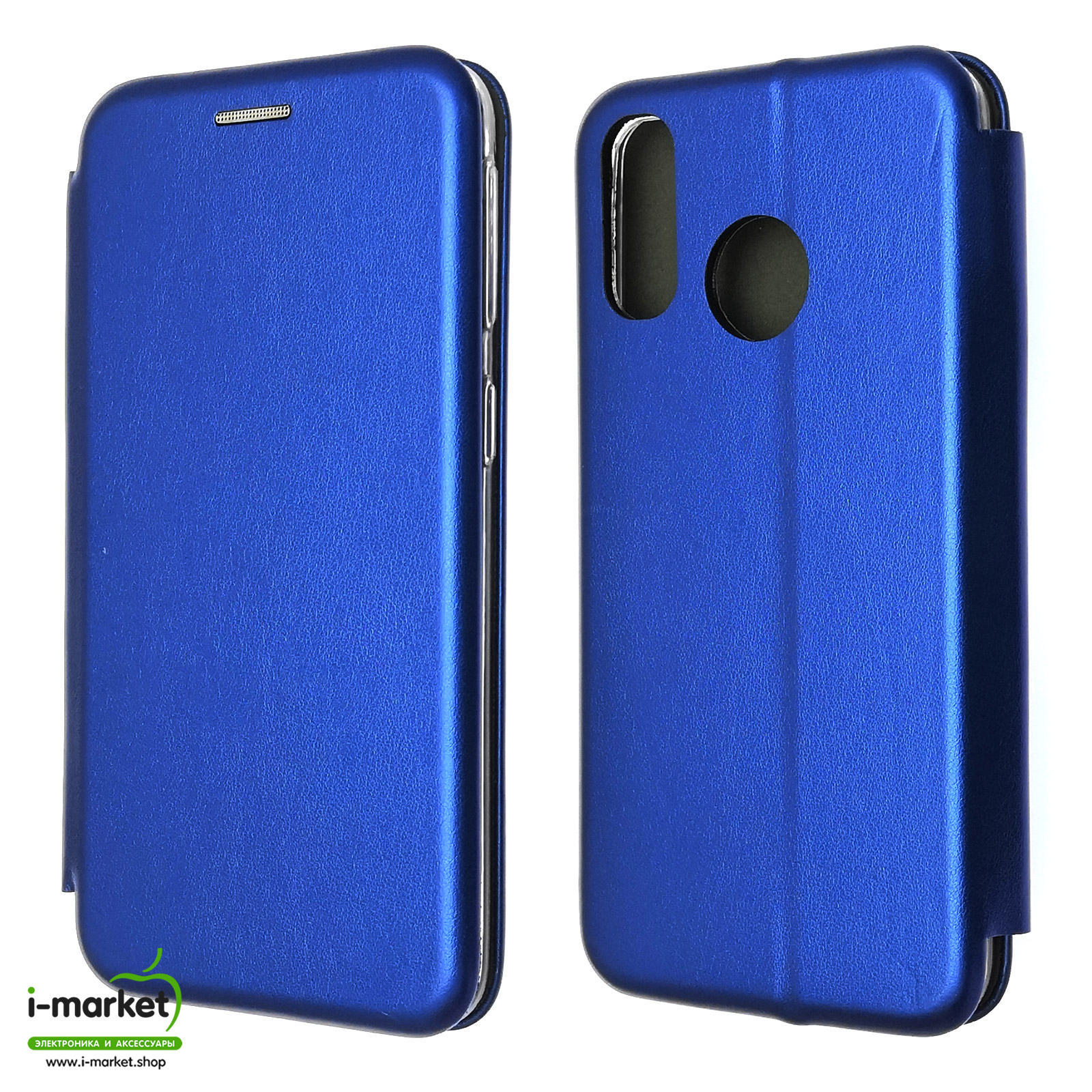 Чехол книжка STYLISH для SAMSUNG Galaxy A40 (SM-A405), экокожа, визитница, цвет синий