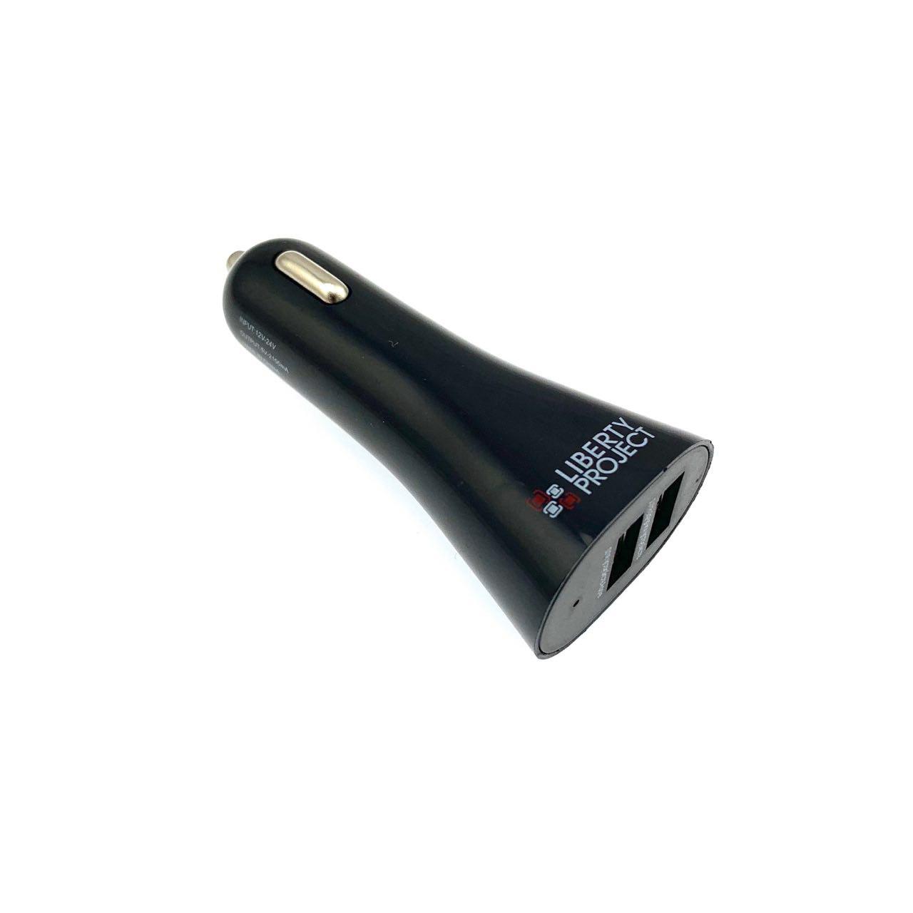 АЗУ "LP" с USB выходом 2,1 А (2 USB выхода/черный/коробка).