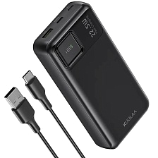 Внешний портативный аккумулятор, Power Bank KUULAA RT-20, 22.5W, Led дисплей, цвет черный