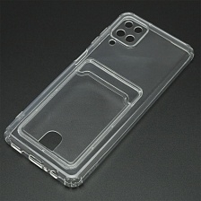 Чехол накладка CARD CASE для SAMSUNG Galaxy A12 (SM-A125), M12 (SM-M127F), силикон, отдел для карт, цвет прозрачный