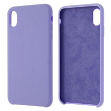 Чехол накладка Silicon Case для APPLE iPhone XS MAX, силикон, бархат, цвет светло пурпурный