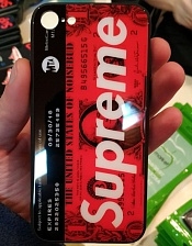 Чехол накладка для APPLE iPhone 7, силикон, пластик, рисунок Supreme 1.