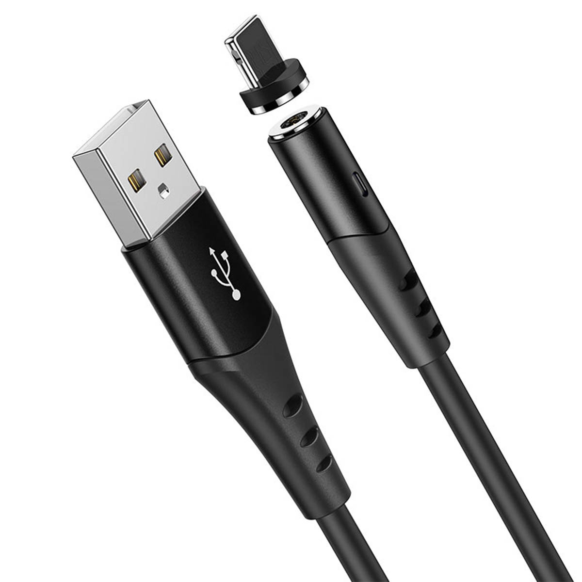 Магнитный зарядный кабель HOCO X60 Honorific, Lightning 8 pin, 2 A, длина 1 метр, цвет черный | Все по 150