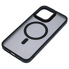 Чехол накладка Camelia с поддержкой MagSafe для APPLE iPhone 15 Pro Max, силикон, матовый, цвет черный Чехол накладка Camelia с поддержкой MagSafe для APPLE iPhone 15 Pro Max, силикон, матовый, цвет черный