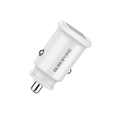 АЗУ (Автомобильное зарядное устройство) BOROFONE BZ8 MaxRide, 2.4А, 2 USB, цвет белый АЗУ (Автомобильное зарядное устройство) BOROFONE BZ8 MaxRide, 2.4А, 2 USB, цвет белый