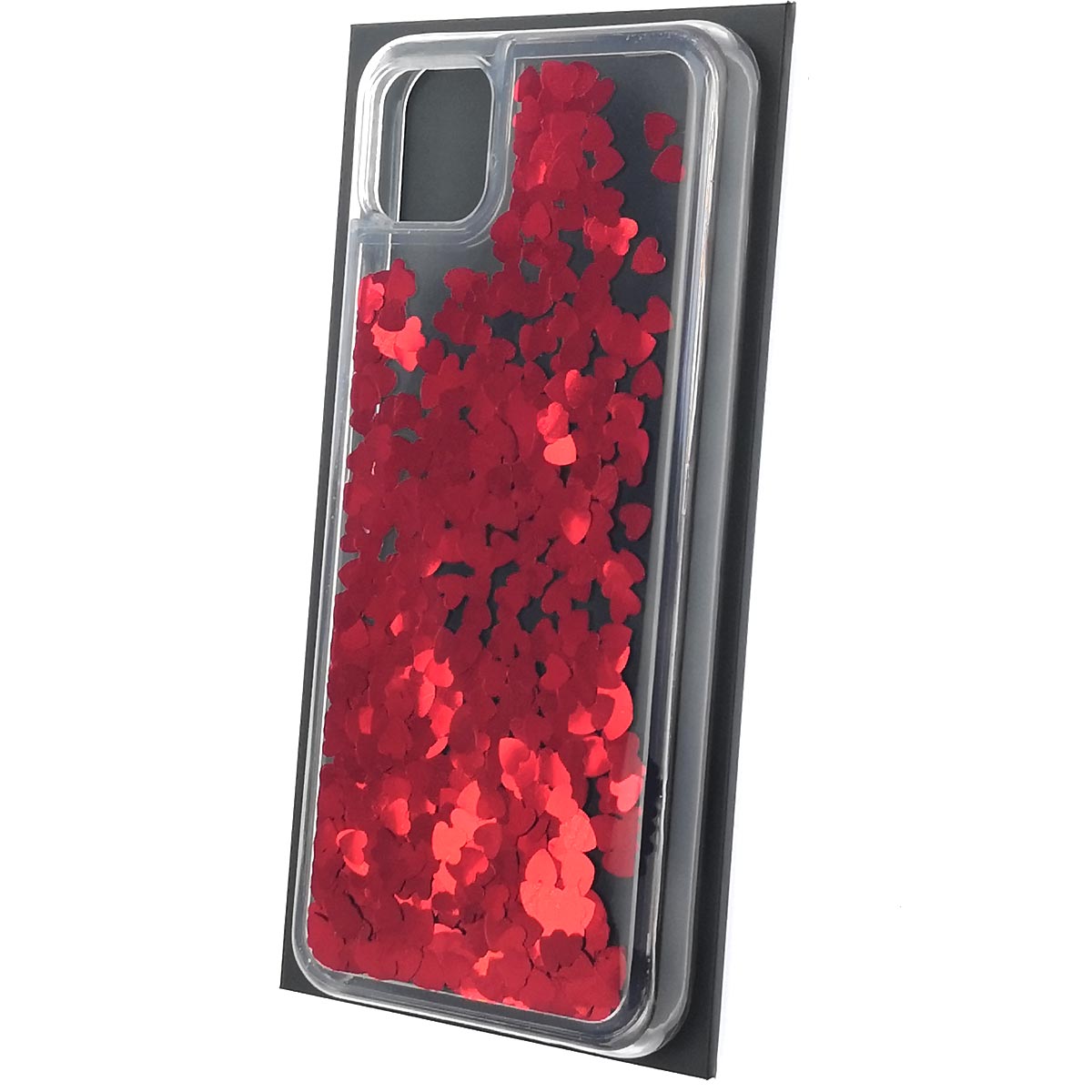 Чехол накладка для Realme C11 2020, силикон, переливашка, блестки, цвет красный Чехол накладка для Realme C11 2020, силикон, переливашка, блестки, цвет красный