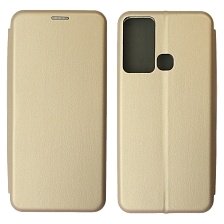 Чехол книжка STYLISH для INFINIX HOT 12i, экокожа, визитница, цвет золотистый