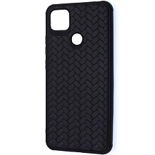 Чехол накладка для XIAOMI Redmi 9C, Redmi 10A, защита камеры, силикон, плетение, цвет черный