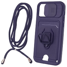 Чехол накладка MULTI FUNCTION 4 в 1 для APPLE iPhone 12, iPhone 12 Pro (6.1), цвет темно синий Чехол накладка MULTI FUNCTION 4 в 1 для APPLE iPhone 12, iPhone 12 Pro (6.1), цвет темно синий