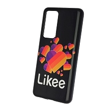 Чехол накладка для HUAWEI P40 (ANA-NX9), силикон, рисунок Likee Black. Чехол накладка для HUAWEI P40 (ANA-NX9), силикон, рисунок Likee Black.
