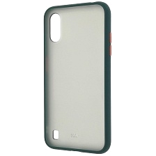 Чехол накладка SKIN SHELL для SAMSUNG Galaxy A01 (SM-A015F), силикон, пластик, цвет окантовки темно зеленый Чехол накладка SKIN SHELL для SAMSUNG Galaxy A01 (SM-A015F), силикон, пластик, цвет окантовки темно зеленый