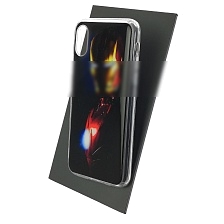 Чехол накладка для APPLE iPhone X, iPhone XS, силикон, глянцевый, рисунок Железный человек Чехол накладка для APPLE iPhone X, iPhone XS, силикон, глянцевый, рисунок Железный человек