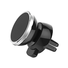 Автомобильный магнитный держатель B-12 для смартфонов с креплением в дефлектор воздуховода панель, цвет черный-серебристый. Автомобильный магнитный держатель B-12 для смартфонов с креплением в дефлектор воздуховода панель, цвет черный-серебристый.
