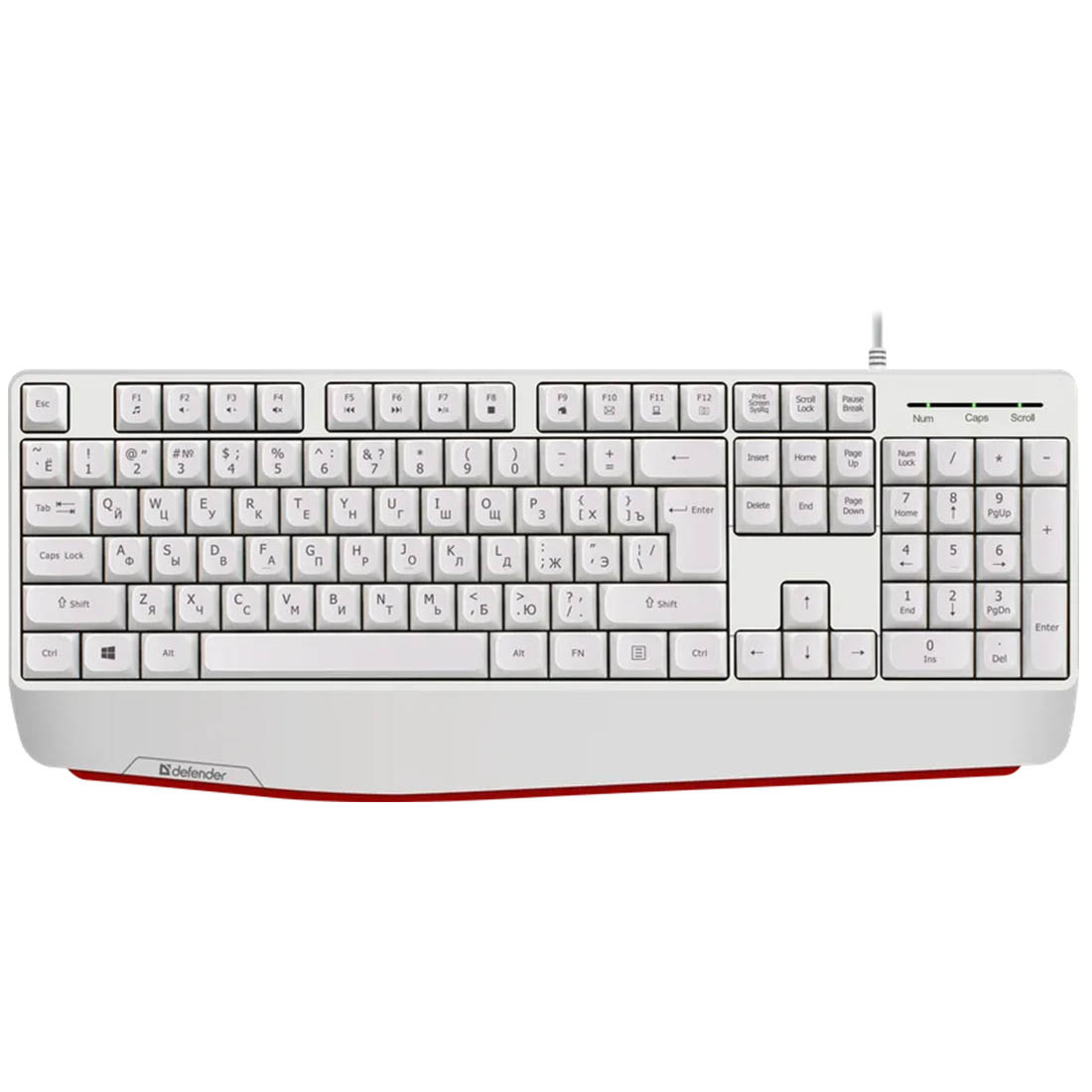 Клавиатура проводная DEFENDER Atom HB-546, интерфейс подключения USB, цвет белый