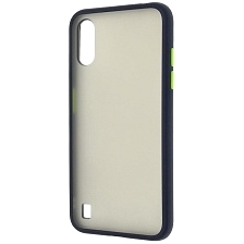 Чехол накладка SKIN SHELL для SAMSUNG Galaxy A01 (SM-A015F), силикон, пластик, цвет окантовки темно синий Чехол накладка SKIN SHELL для SAMSUNG Galaxy A01 (SM-A015F), силикон, пластик, цвет окантовки темно синий