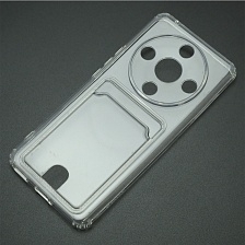 Чехол накладка CARD CASE для Honor X9b, защита камеры, силикон, отдел для карт, цвет прозрачный Чехол накладка CARD CASE для Honor X9b, защита камеры, силикон, отдел для карт, цвет прозрачный