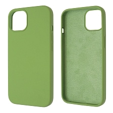 Чехол накладка Silicon Case для APPLE iPhone 13 (6.1), силикон, бархат, цвет фисташковый Чехол накладка Silicon Case для APPLE iPhone 13 (6.1), силикон, бархат, цвет фисташковый