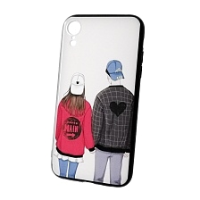 Чехол накладка для APPLE iPhone XR, силикон, рисунок Девушка и парень. Чехол накладка для APPLE iPhone XR, силикон, рисунок Девушка и парень.